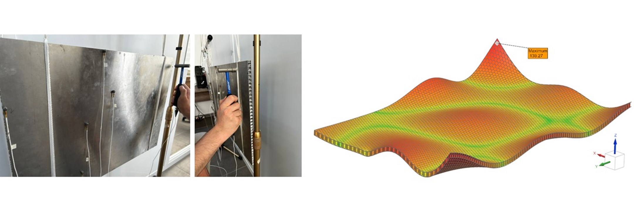 Response of a honeycomb panel - free BCs