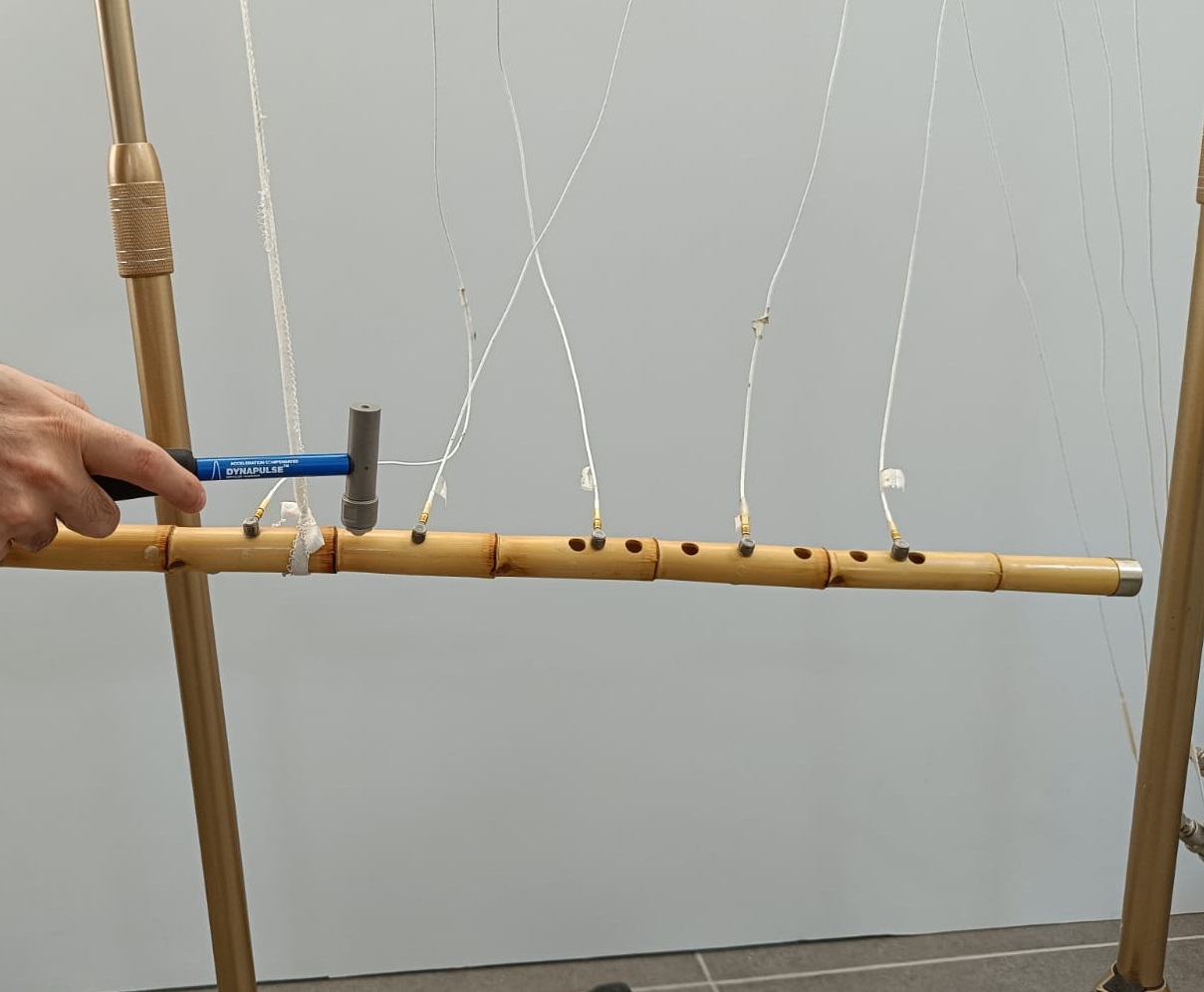 Experimental modal test of a Mansur ney